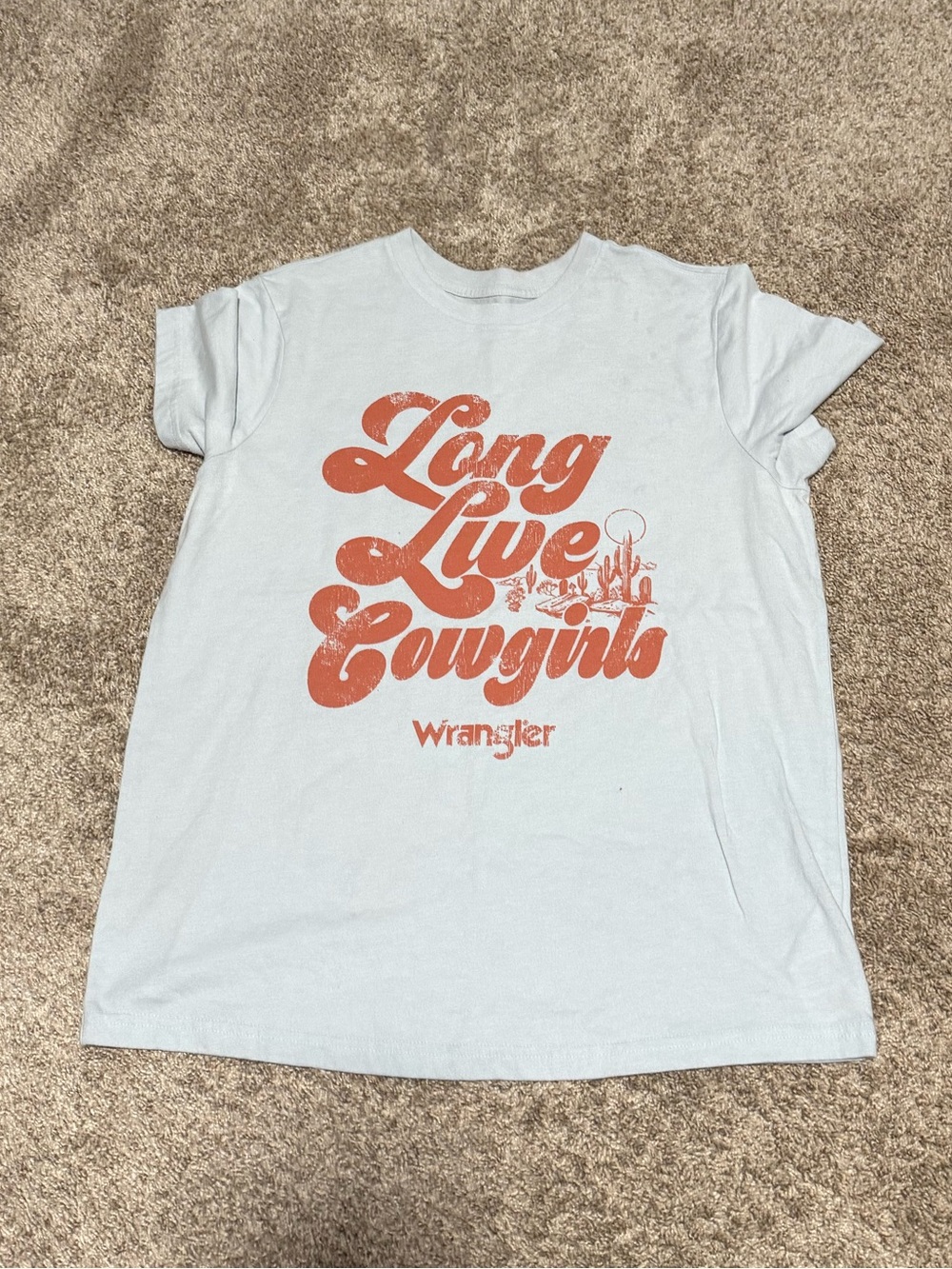 Wrangler Womens Long Live Cowgirl' Graphic Tee size medium